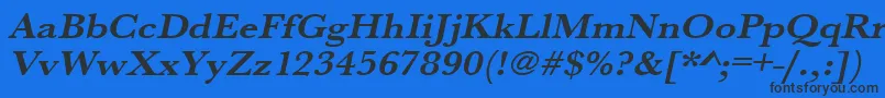 UrwbaskertextwidBoldOblique Font – Black Fonts on Blue Background