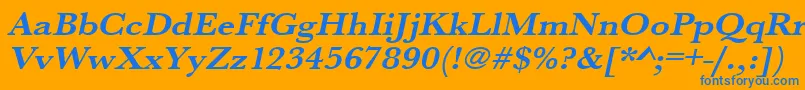 UrwbaskertextwidBoldOblique Font – Blue Fonts on Orange Background