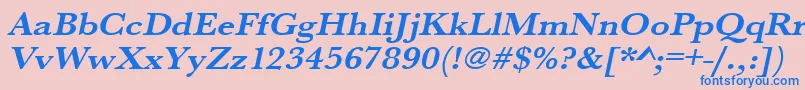 UrwbaskertextwidBoldOblique Font – Blue Fonts on Pink Background