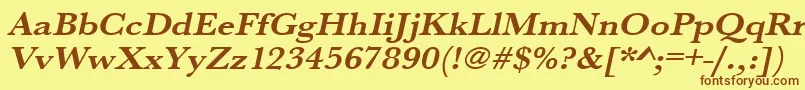 UrwbaskertextwidBoldOblique Font – Brown Fonts on Yellow Background