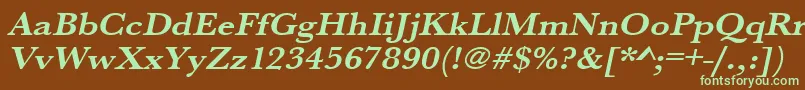 UrwbaskertextwidBoldOblique Font – Green Fonts on Brown Background