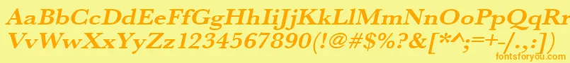 UrwbaskertextwidBoldOblique Font – Orange Fonts on Yellow Background