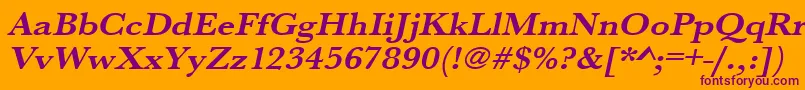 UrwbaskertextwidBoldOblique Font – Purple Fonts on Orange Background