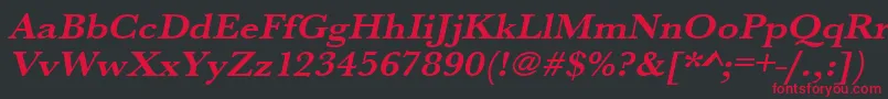 UrwbaskertextwidBoldOblique Font – Red Fonts on Black Background