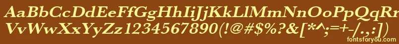 UrwbaskertextwidBoldOblique Font – Yellow Fonts on Brown Background