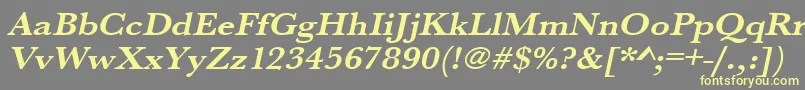 UrwbaskertextwidBoldOblique Font – Yellow Fonts on Gray Background