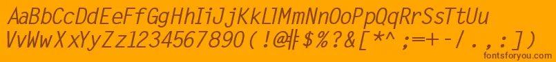 MicrofineSsiBoldItalic Font – Brown Fonts on Orange Background