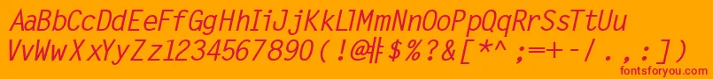 Police MicrofineSsiBoldItalic – polices rouges sur fond orange