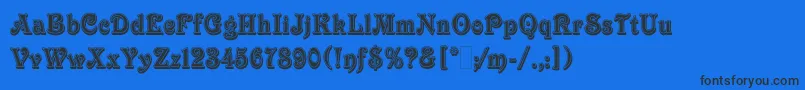 VictorianInlineShadedLetPlain.1.0 Font – Black Fonts on Blue Background