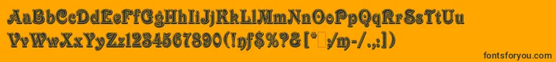 VictorianInlineShadedLetPlain.1.0 Font – Black Fonts on Orange Background