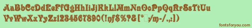 VictorianInlineShadedLetPlain.1.0 Font – Brown Fonts on Green Background