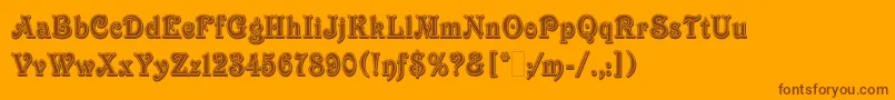 VictorianInlineShadedLetPlain.1.0-Schriftart – Braune Schriften auf orangefarbenem Hintergrund