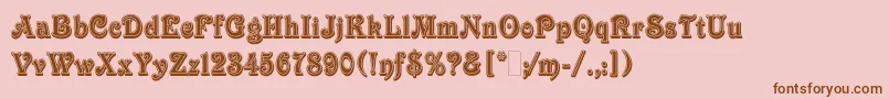 VictorianInlineShadedLetPlain.1.0 Font – Brown Fonts on Pink Background