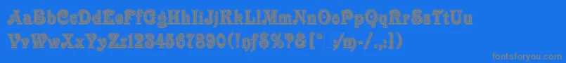 フォントVictorianInlineShadedLetPlain.1.0 – 青い背景に灰色の文字
