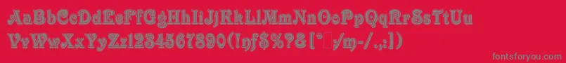 フォントVictorianInlineShadedLetPlain.1.0 – 赤い背景に灰色の文字