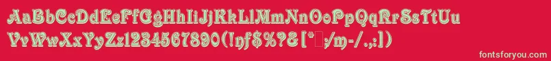 VictorianInlineShadedLetPlain.1.0 Font – Green Fonts on Red Background