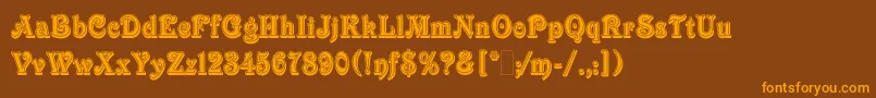 VictorianInlineShadedLetPlain.1.0-Schriftart – Orangefarbene Schriften auf braunem Hintergrund