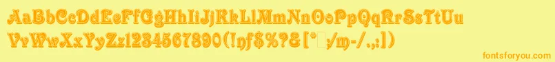 Шрифт VictorianInlineShadedLetPlain.1.0 – оранжевые шрифты на жёлтом фоне