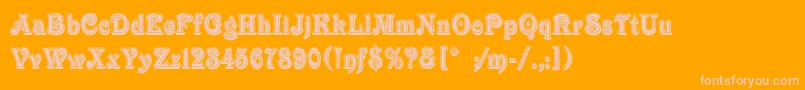 VictorianInlineShadedLetPlain.1.0 Font – Pink Fonts on Orange Background