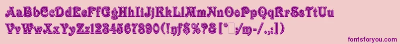 VictorianInlineShadedLetPlain.1.0 Font – Purple Fonts on Pink Background