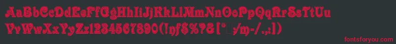 フォントVictorianInlineShadedLetPlain.1.0 – 黒い背景に赤い文字