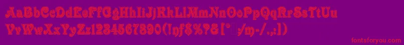 VictorianInlineShadedLetPlain.1.0 Font – Red Fonts on Purple Background