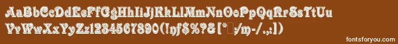 VictorianInlineShadedLetPlain.1.0 Font – White Fonts on Brown Background