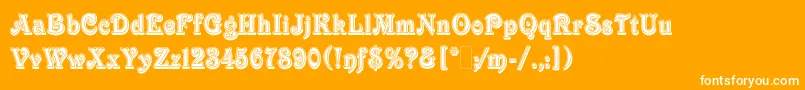 VictorianInlineShadedLetPlain.1.0-Schriftart – Weiße Schriften auf orangefarbenem Hintergrund