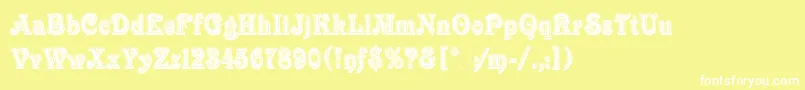 VictorianInlineShadedLetPlain.1.0 Font – White Fonts on Yellow Background