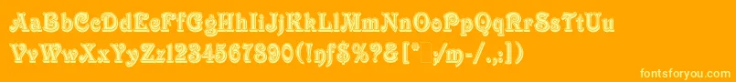 VictorianInlineShadedLetPlain.1.0 Font – Yellow Fonts on Orange Background