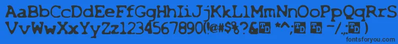 X Font – Black Fonts on Blue Background