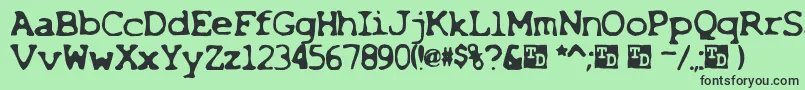 X Font – Black Fonts on Green Background