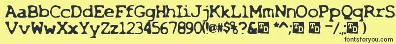 X Font – Black Fonts on Yellow Background