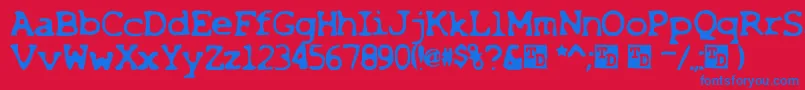 X Font – Blue Fonts on Red Background