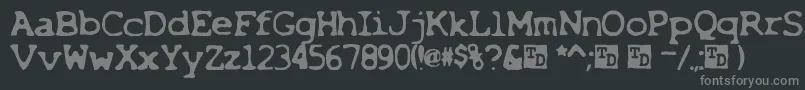 フォントX – 黒い背景に灰色の文字