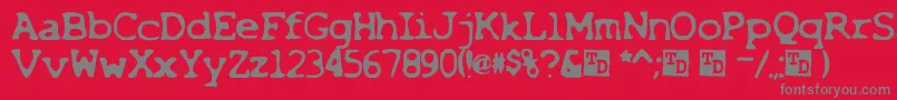 フォントX – 赤い背景に灰色の文字