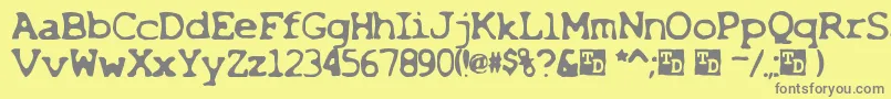 フォントX – 黄色の背景に灰色の文字