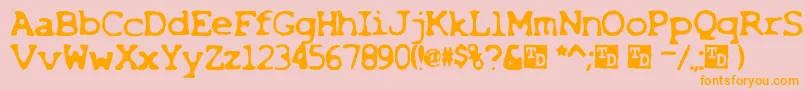 X Font – Orange Fonts on Pink Background