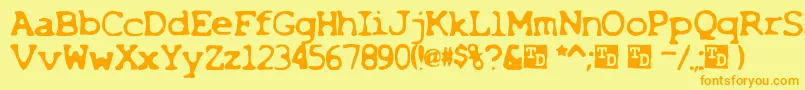 X Font – Orange Fonts on Yellow Background