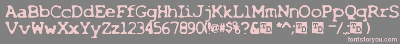 X Font – Pink Fonts on Gray Background