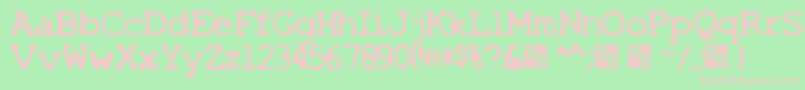 X Font – Pink Fonts on Green Background