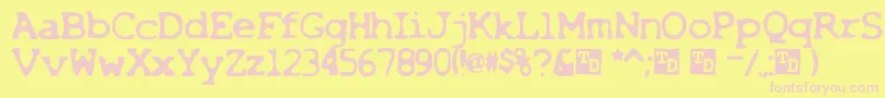 X Font – Pink Fonts on Yellow Background