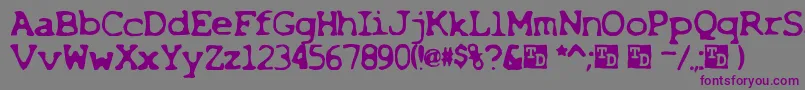 X Font – Purple Fonts on Gray Background