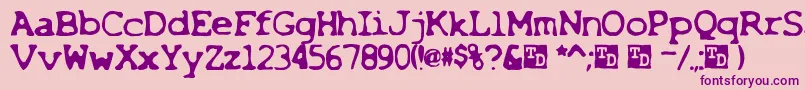 X Font – Purple Fonts on Pink Background