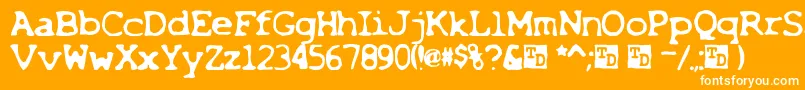 フォントX – オレンジの背景に白い文字