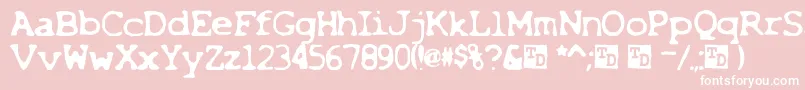 X Font – White Fonts on Pink Background