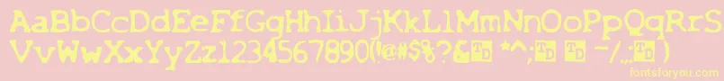 X Font – Yellow Fonts on Pink Background