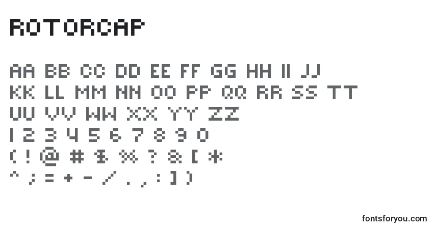 Fuente Rotorcap - alfabeto, números, caracteres especiales