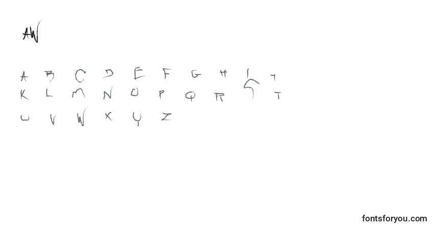 Czcionka Raw – alfabet, cyfry, specjalne znaki