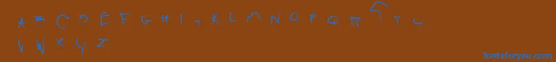 Raw Font – Blue Fonts on Brown Background